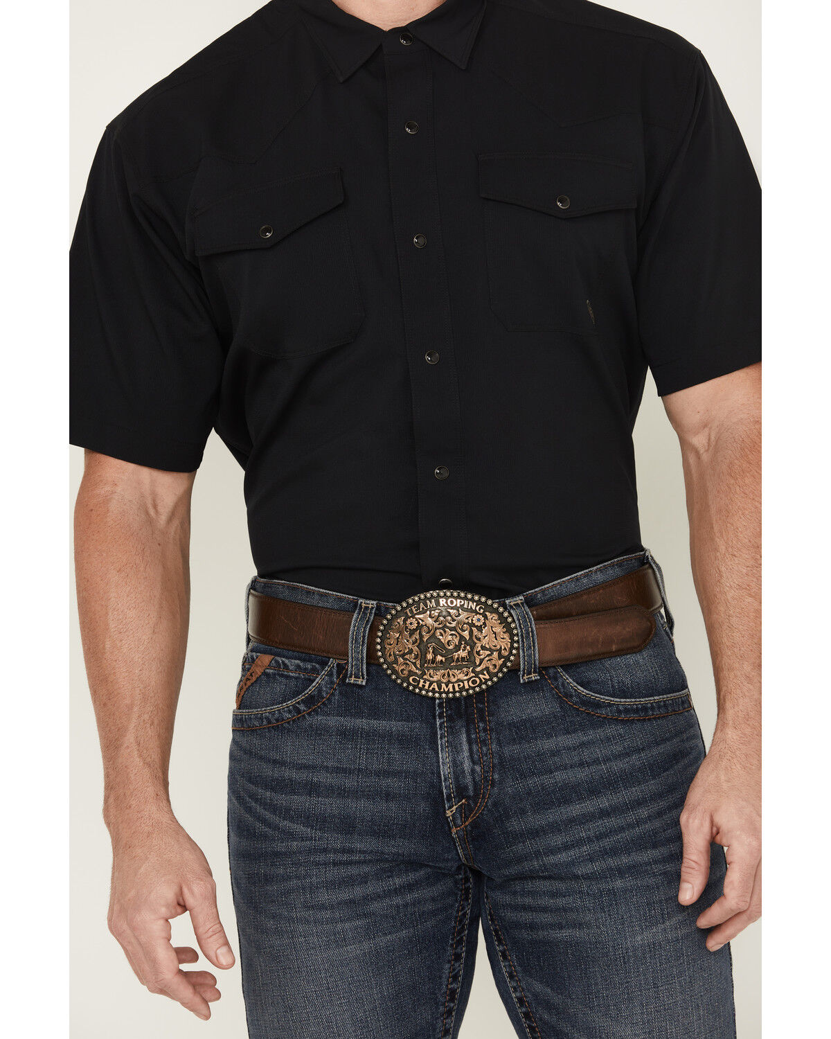 Image #3 - Ariat Men's VentTek Solid Short Sleeve Snap Performance Western Shirt - Tall, , hi-res