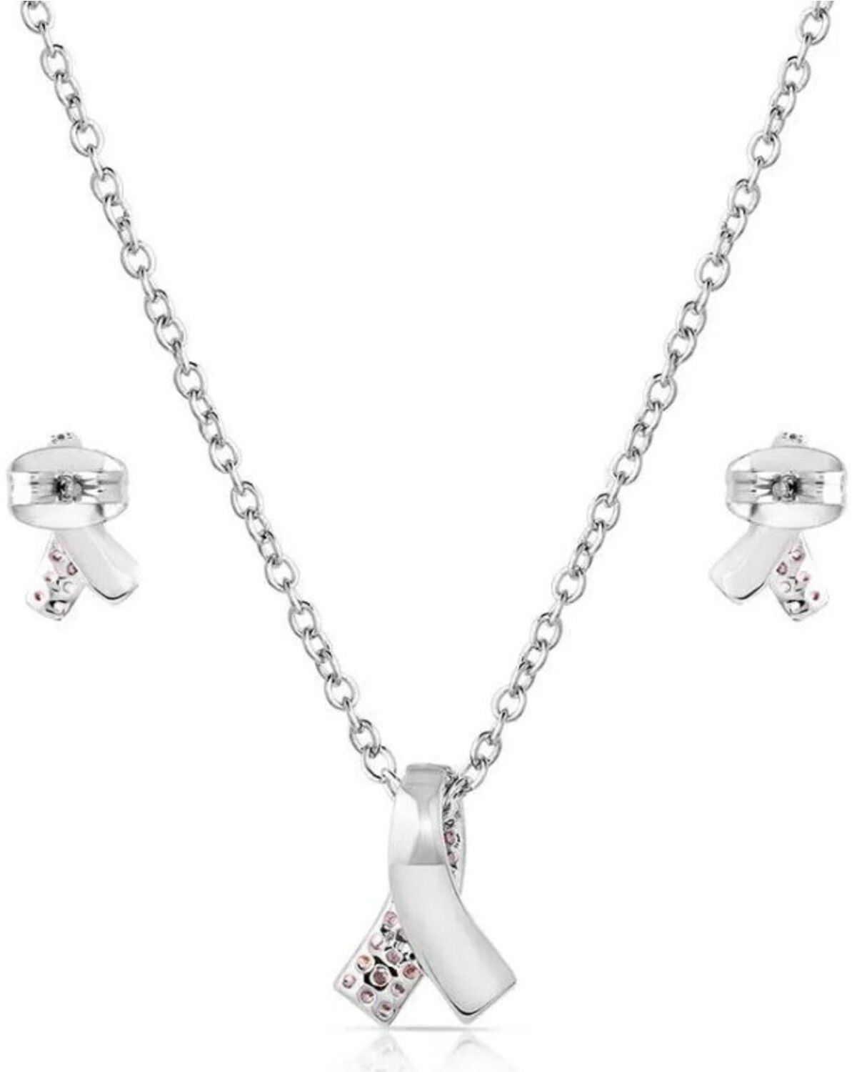 Image #2 - Montana Silversmiths Women's Hope & Strength Ribbon Jewelry Set - 2 Piece, Silver, hi-res