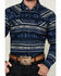 Image #3 - Cody James Men's Distance Southwestern Striped Long Sleeve Snap Western Shirt, Navy, hi-res