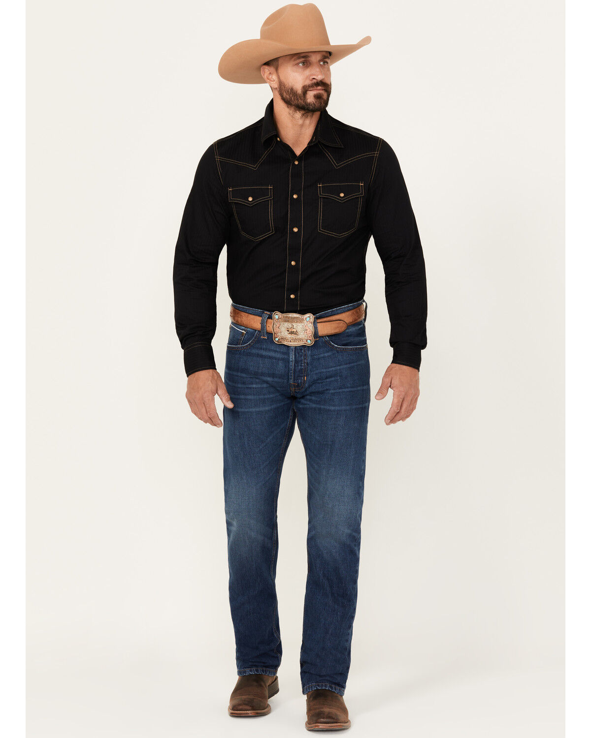 Image #1 - Cody James Men's Jackson Slim Straight Selvedge Rigid Denim Jeans, Medium Wash, hi-res