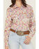Image #3 - Cowgirl Hardware Women's Floral Monet Long Sleeve Snap Stretch Western Shirt, Multi, hi-res