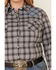 Image #3 - Rough Stock by Panhandle Women's West Bourne Plaid Print Long Sleeve Western Shirt - Plus, Black, hi-res