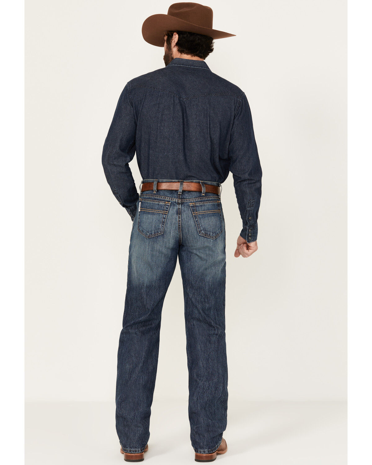 Image #3 - Cinch Men's White Label Relaxed Fit Denim Jeans Dark Stonewash Denim Jeans, No Color, hi-res