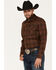 Pendleton Men's Canyon Ombre Plaid Snap Western Flannel Shirt , Brown, hi-res
