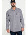Cinch Men's FR Lightweight Check Print Long Sleeve Work Shirt , Black, hi-res