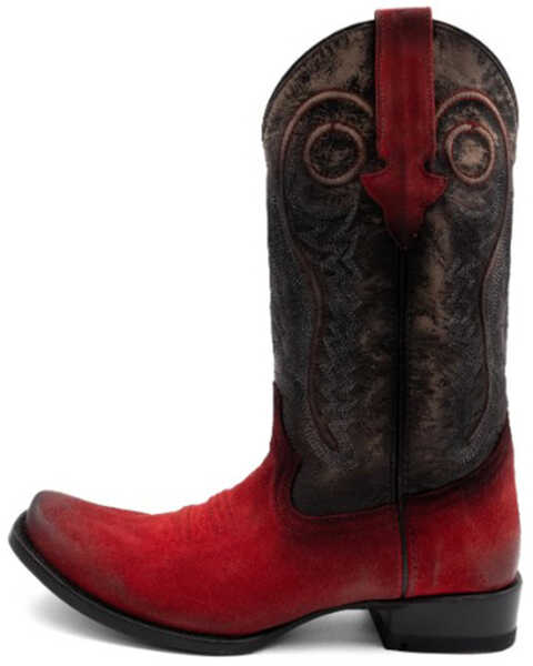 Image #3 - Ferrini Men's Roughrider Western Boots - Square Toe , Red, hi-res