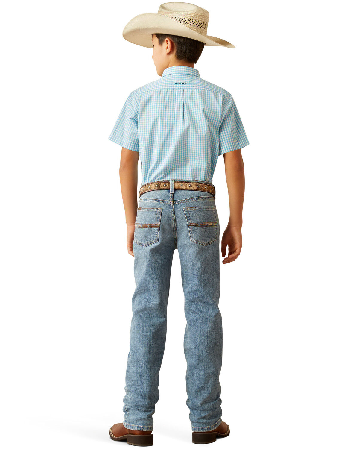 Image #1 - Ariat Boys' B4 Jones Light Wash Relaxed Bootcut Stretch Denim Jeans, Light Wash, hi-res