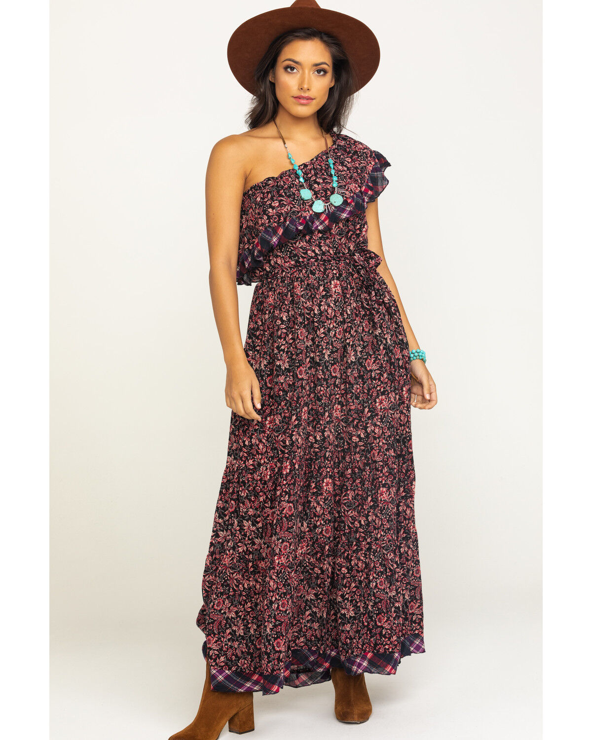 free people black floral maxi dress