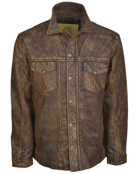 STS Ranchwear Men's Brown The Ranch Hand Leather Jacket , Brown, hi-res