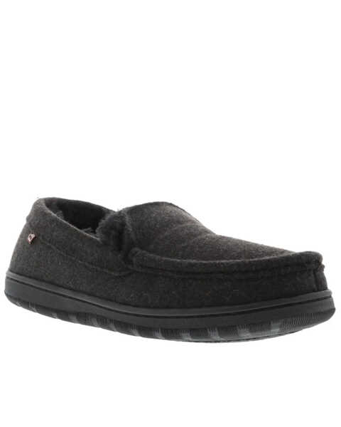 Image #1 - Lamo Footwear Men's Harrison Wool Slippers - Moc Toe, Black, hi-res