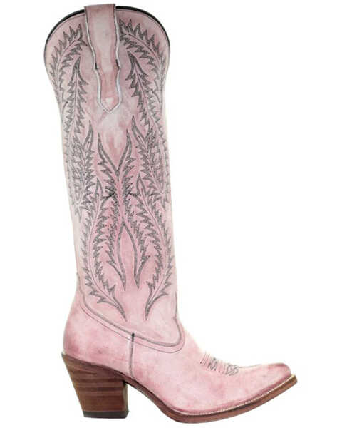 Image #2 - Corral Women's Embroidered Tall Western Boots - Pointed Toe, Rose, hi-res
