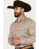 Image #2 - Rough Stock by Panhandle Men's Floral Paisley Print Long Sleeve Pearl Snap Stretch Western Shirt, Blue, hi-res