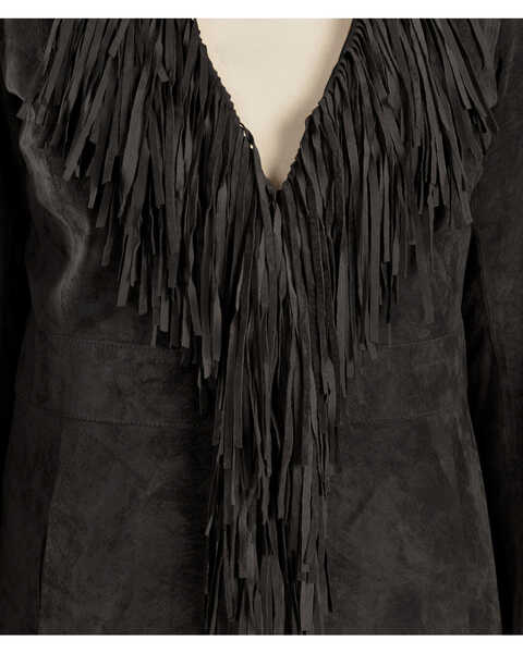 Image #5 - Scully Women's Boar Suede Fringed Maxi Coat, Black, hi-res