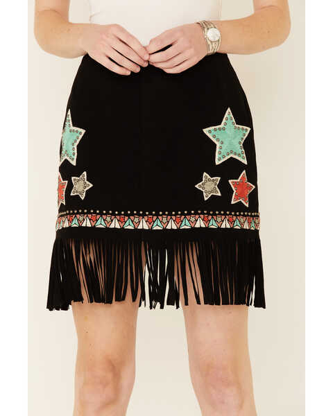 Double D Ranchwear Women's Song Of The West Skirt, Black, hi-res