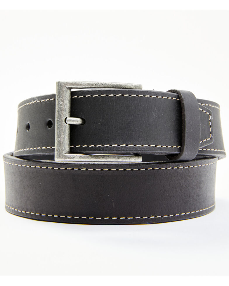 Hawx Men's Black Contrast Stitch Work Belt, Black, hi-res
