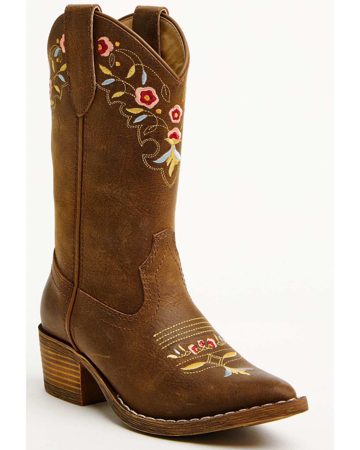 Shyanne Girls' Stephanie Western Boots - Round Toe, Brown, hi-res