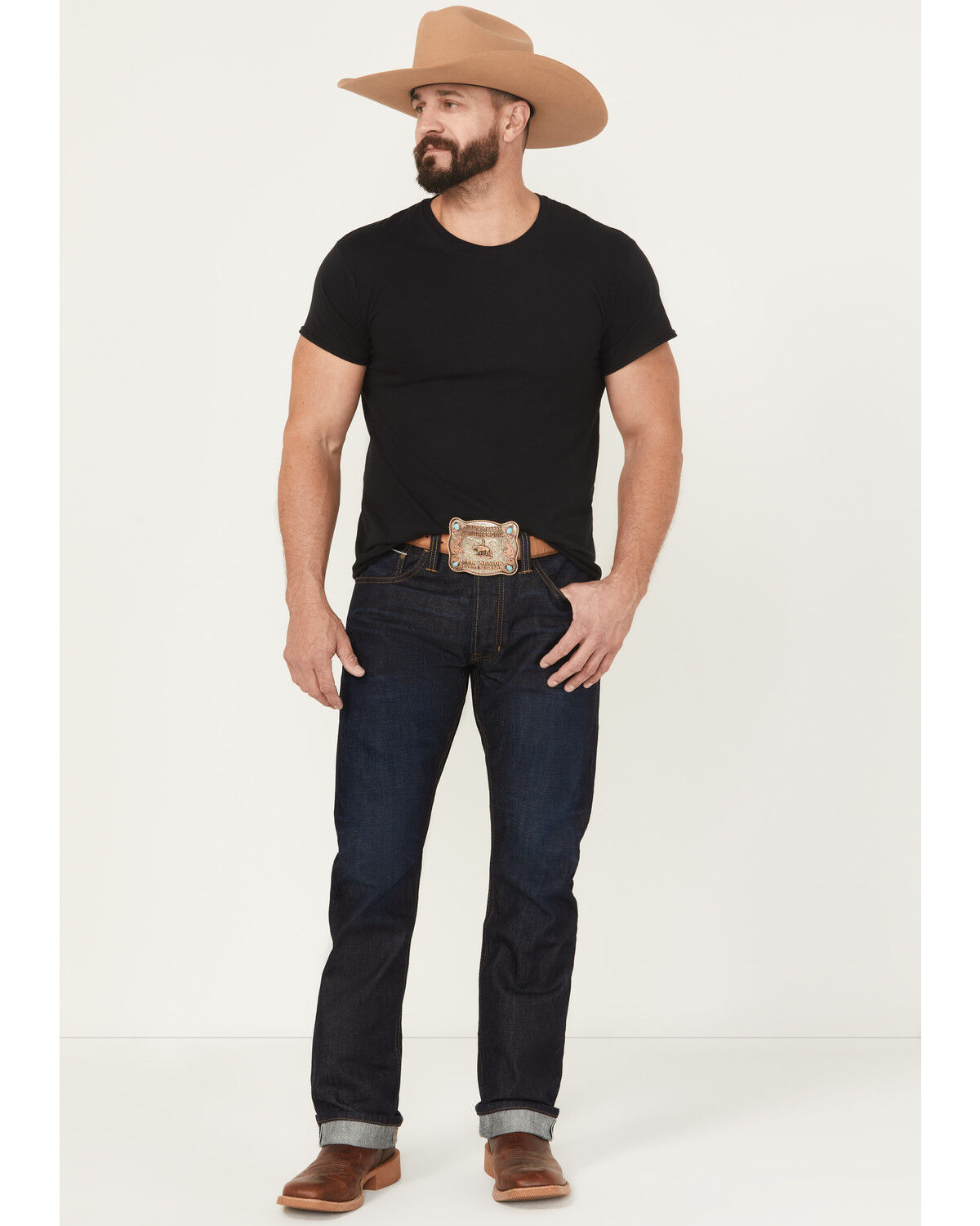 Image #1 - Cody James Men's Tucson Dark Wash Straight Selvedge Rigid Denim Jeans, Dark Wash, hi-res