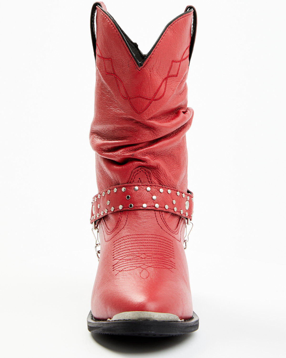Image #4 - Shyanne Women's Ally Slouch Harness Fashion Boots - Round Toe, Red, hi-res