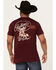 Image #1 - Pendleton Men's Boot Barn Exclusive Rancher Short Sleeve Graphic T-Shirt, Burgundy, hi-res