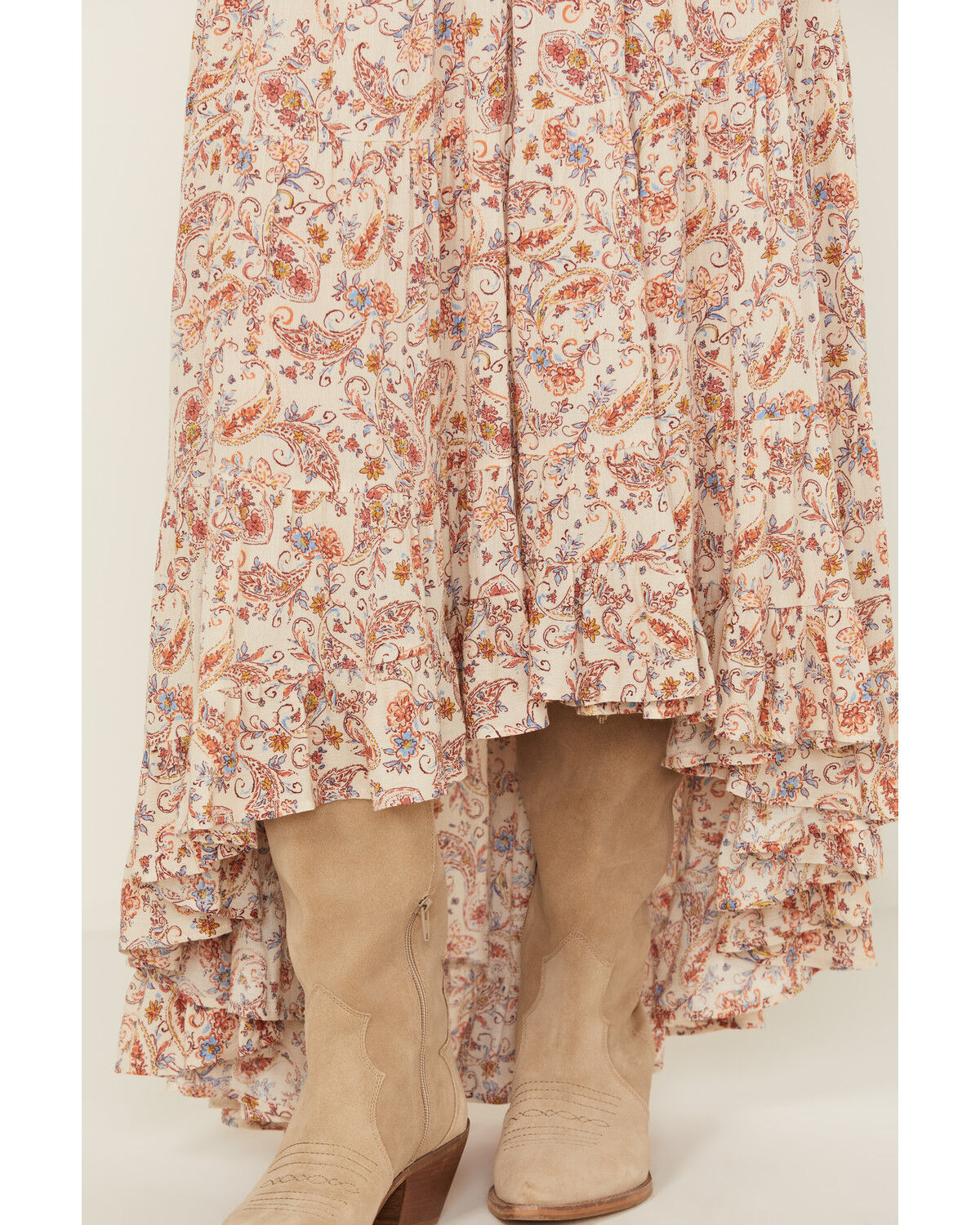 Image #2 - Wild Moss Women's Floral Print Skirt, Ivory, hi-res