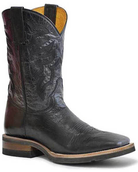 Roper Men's Parker Western Performance Boots - Broad Square Toe, Black, hi-res