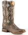 Roper Women's Out West Southwestern Embroidered Western Boots - Broad Square Toe, Brown, hi-res