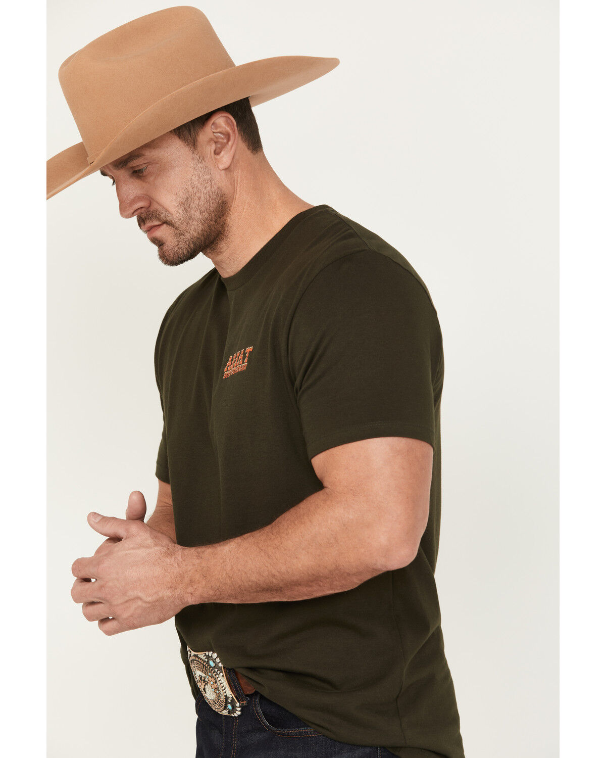 Image #3 - Ariat Men's Armadillo on a Half Shell Short Sleeve Graphic T-Shirt, Dark Green, hi-res