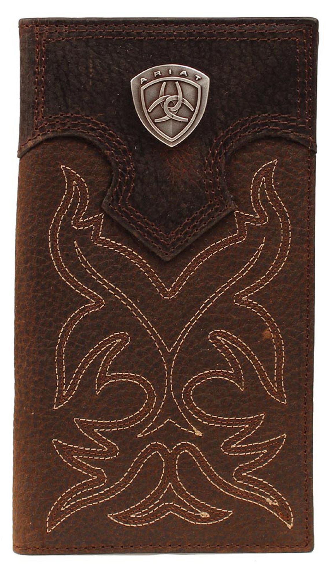 Ariat Men's Boot Stitched Rodeo Wallet, Brown, hi-res