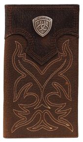 Ariat Boot Stitched Rodeo Wallet, Brown, hi-res