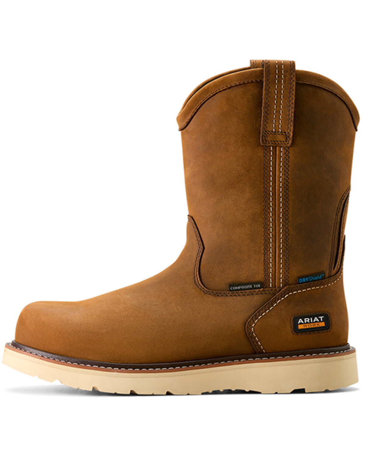 Image #2 - Ariat Men's Rebar Wedge Waterproof Work Boots - Composite Toe, Brown, hi-res