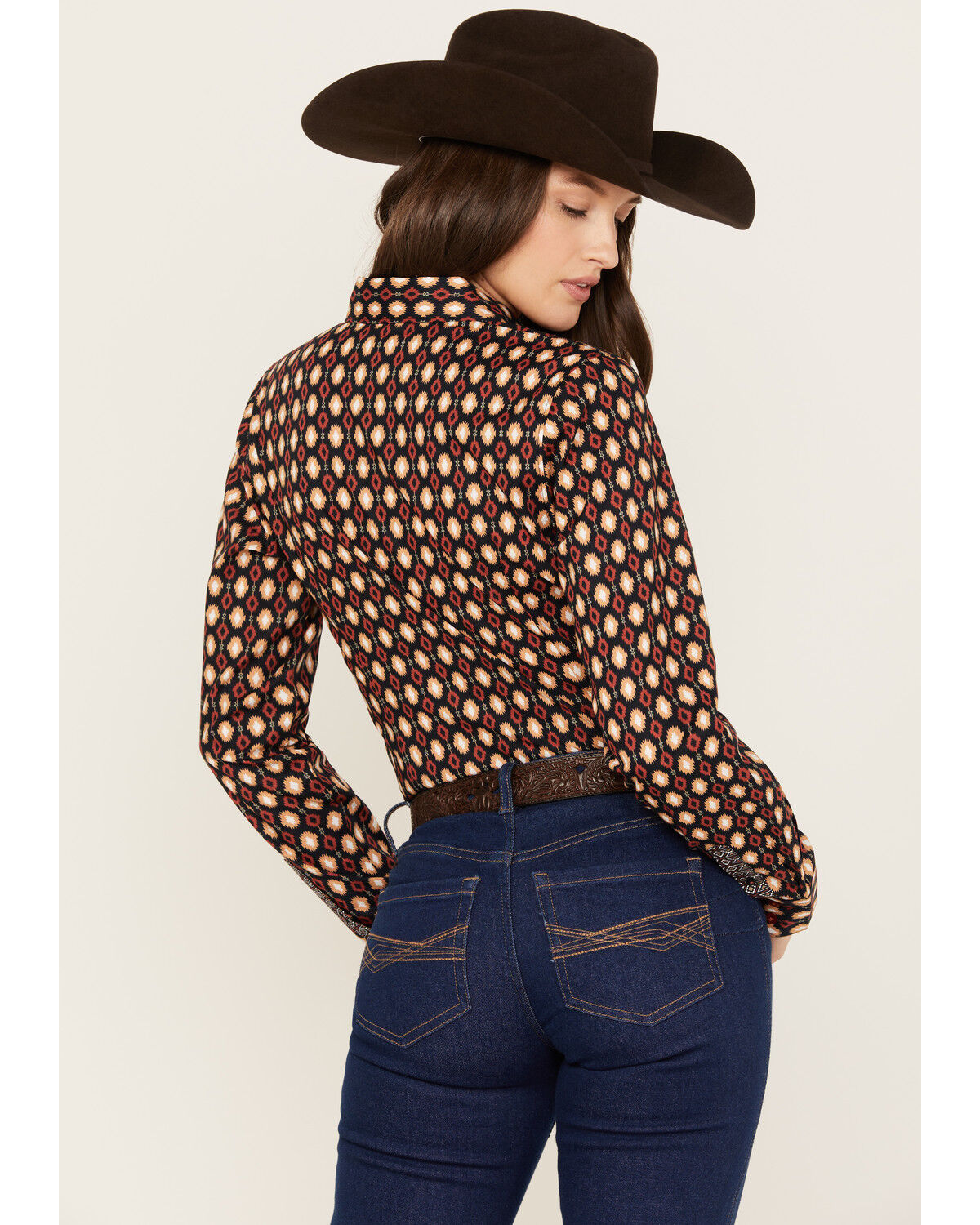Image #4 - Cinch Women's Southwestern Long Sleeve Button Down Western Shirt, Multi, hi-res