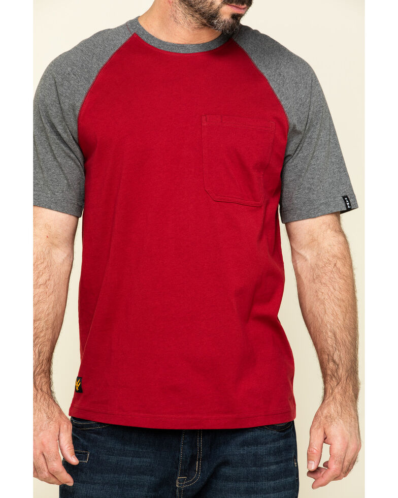 Hawx Men's Red Midland Short Sleeve Baseball Work T-Shirt , Red, hi-res