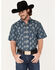 Image #1 - Cody James Men's Showcase Paisley Print Pearl Snap Western Shirt, Navy, hi-res