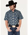 Image #1 - Cody James Men's Showcase Paisley Print Pearl Snap Western Shirt , Navy, hi-res