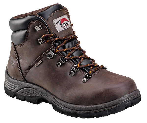 Image #1 - Avenger Men's Waterproof Hiker EH Work Boots - Steel Toe, Brown, hi-res