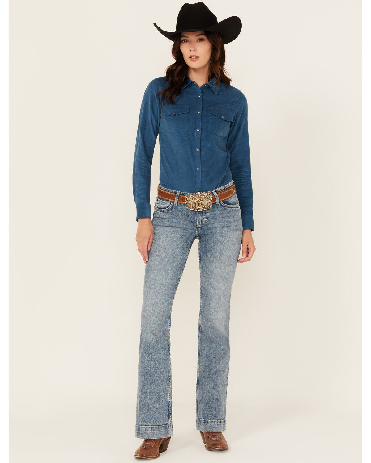 Image #3 - Wrangler Retro Women's Donna Medium Wash Mid Rise Trouser Stretch Denim Jeans, Medium Wash, hi-res