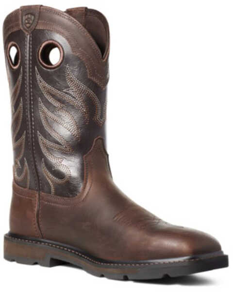 Image #1 - Ariat Men's Groundwork Western Work Boots - Steel Toe, Brown, hi-res