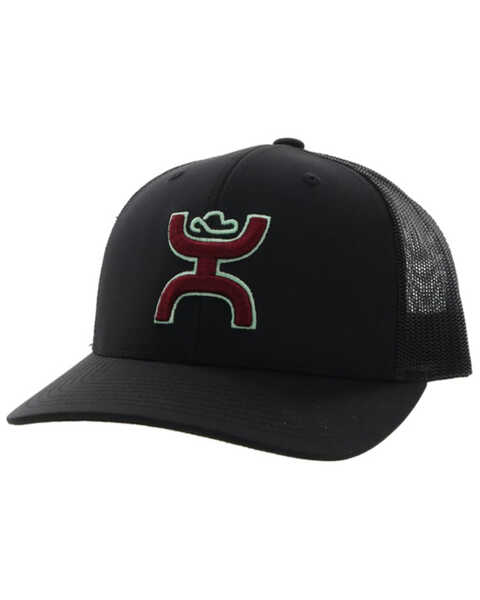 Image #1 - Hooey Men's Sterling Logo Embroidered Trucker Cap, Black, hi-res