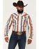 Image #1 - RANK 45&reg; Men's Rodeo Tech 2.0 Rider Striped Print Long Sleeve Snap Stretch Performance Shirt, Ivory, hi-res