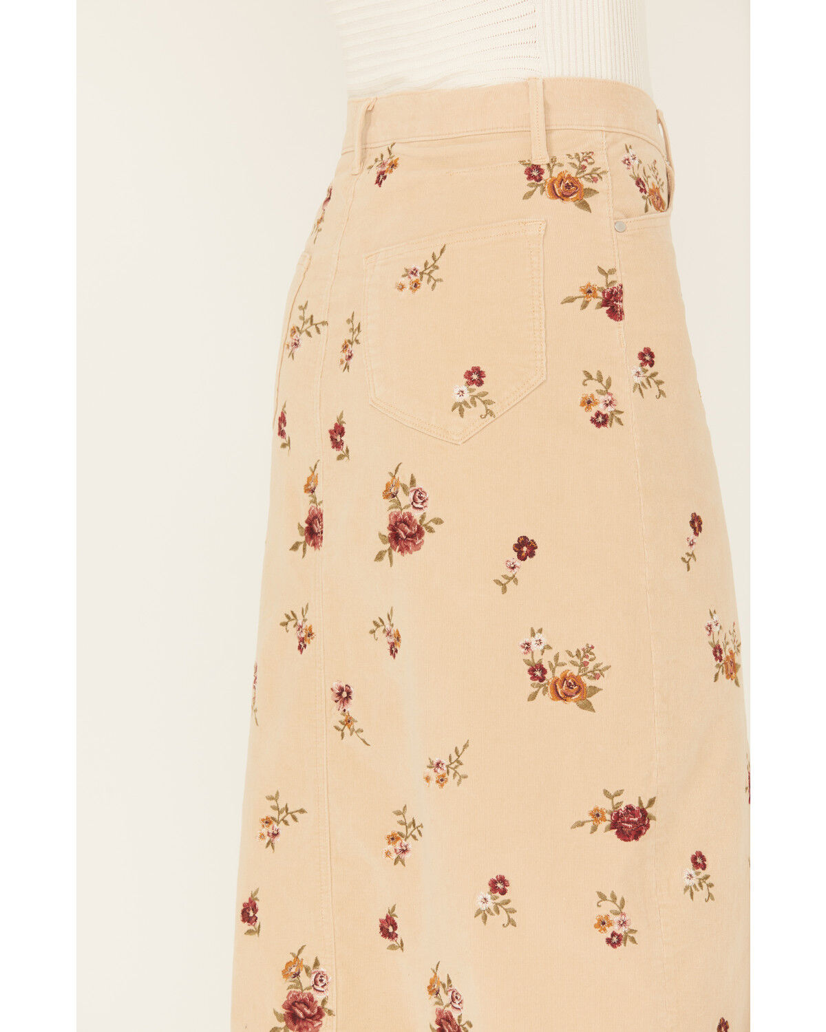 Image #4 - Driftwood Women's Piper Corduroy Floral Skirt, Beige, hi-res
