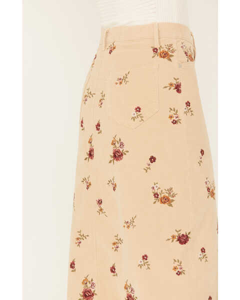 Image #4 - Driftwood Women's Piper Corduroy Floral Skirt , Beige, hi-res