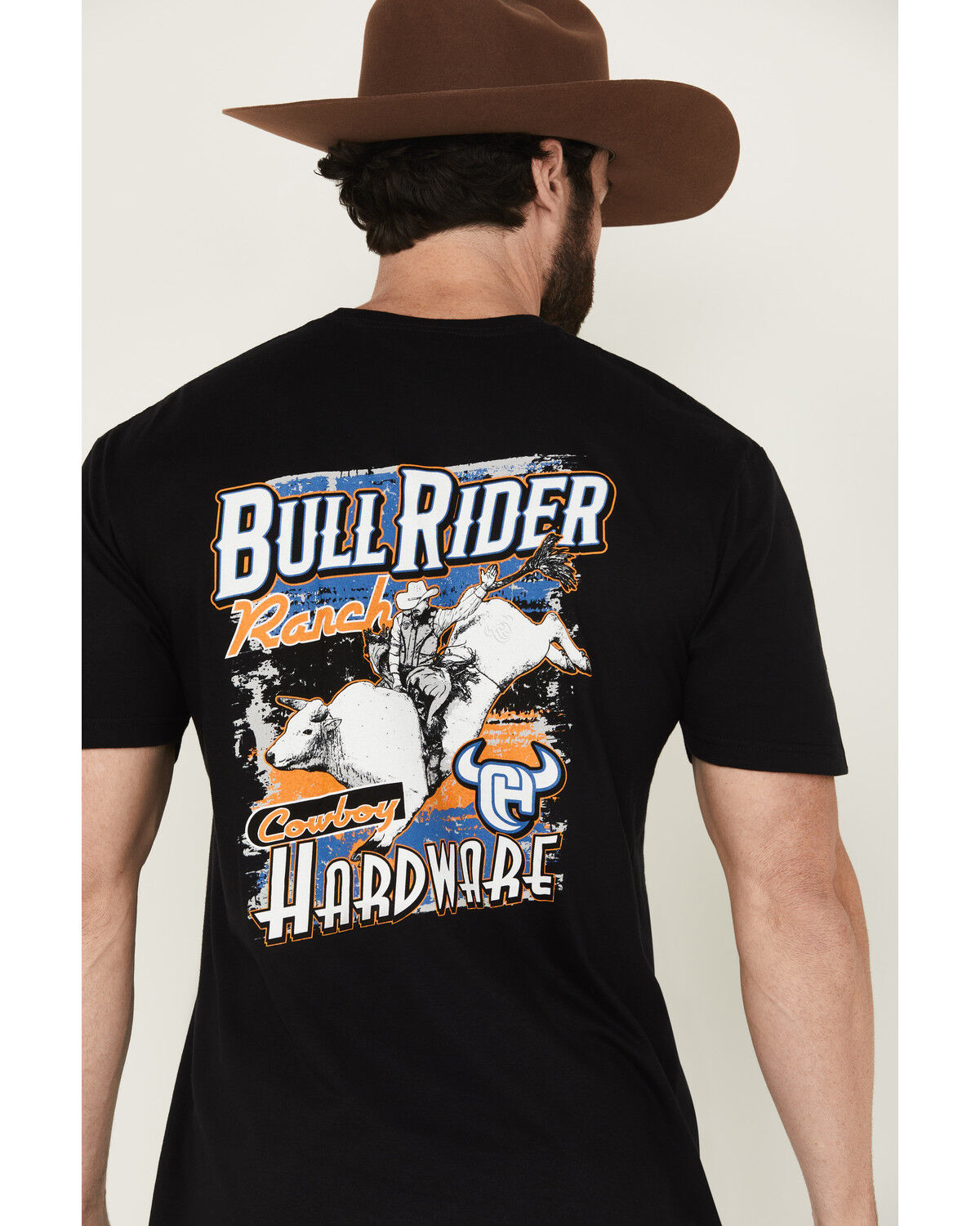 Image #4 - Cowboy Hardware Men's Boot Barn Exclusive Bull Rider Ranch Short Sleeve Graphic T-Shirt, Black, hi-res