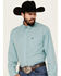 Image #2 - Cinch Men's ARENAFLEX® Geo Print Long Sleeve Button-Down Performance Stretch Western Shirt, Turquoise, hi-res