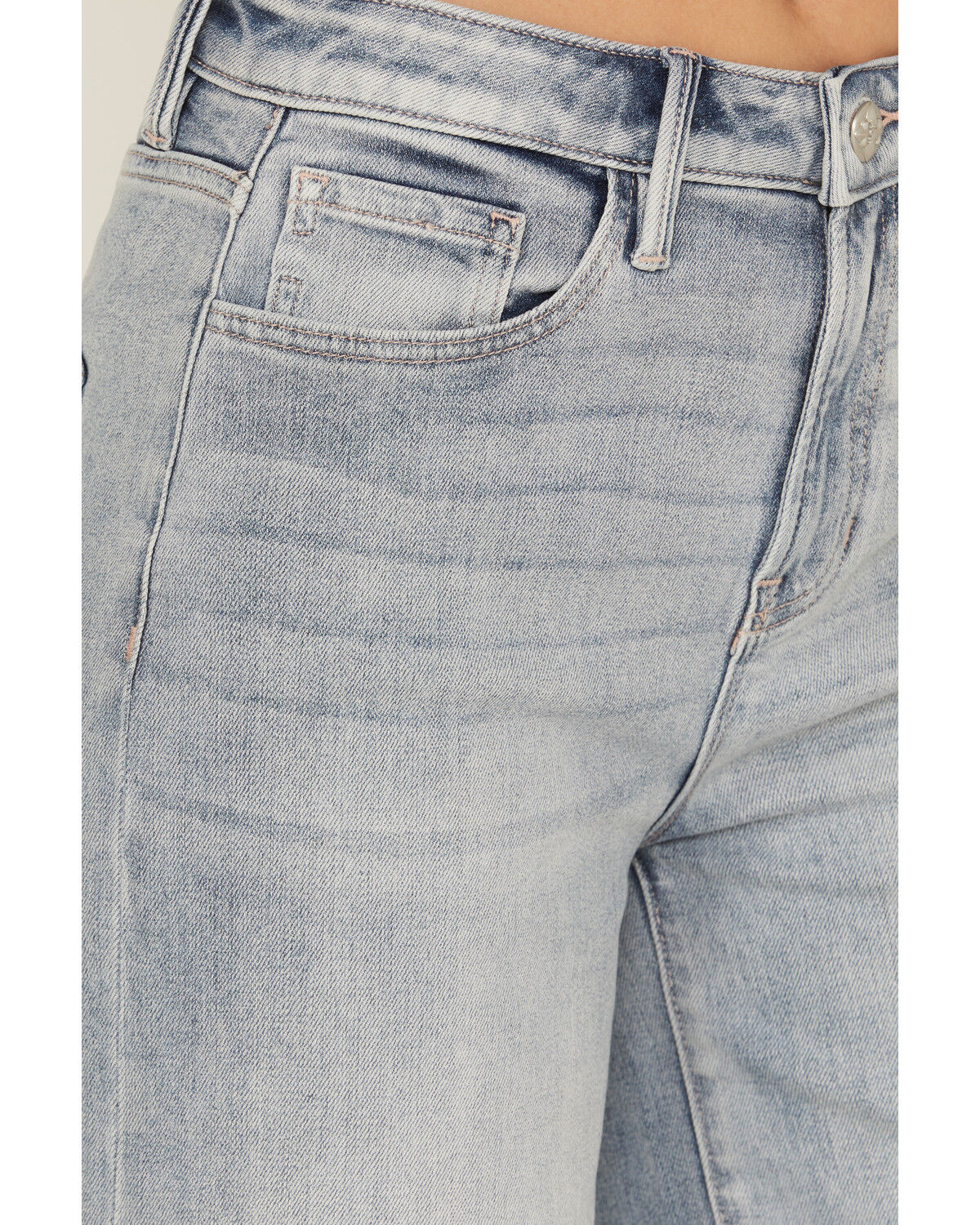 Image #2 - Miss Me Women's Light Wash High Rise Super Wide Stretch Denim Jeans, Light Wash, hi-res