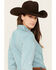 Image #4 - Cinch Women's TENCEL™ Striped Long Sleeve Button-Down Western Core Shirt, Teal, hi-res