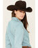 Image #4 - Cinch Women's TENCEL™ Striped Long Sleeve Button-Down Western Core Shirt , Teal, hi-res