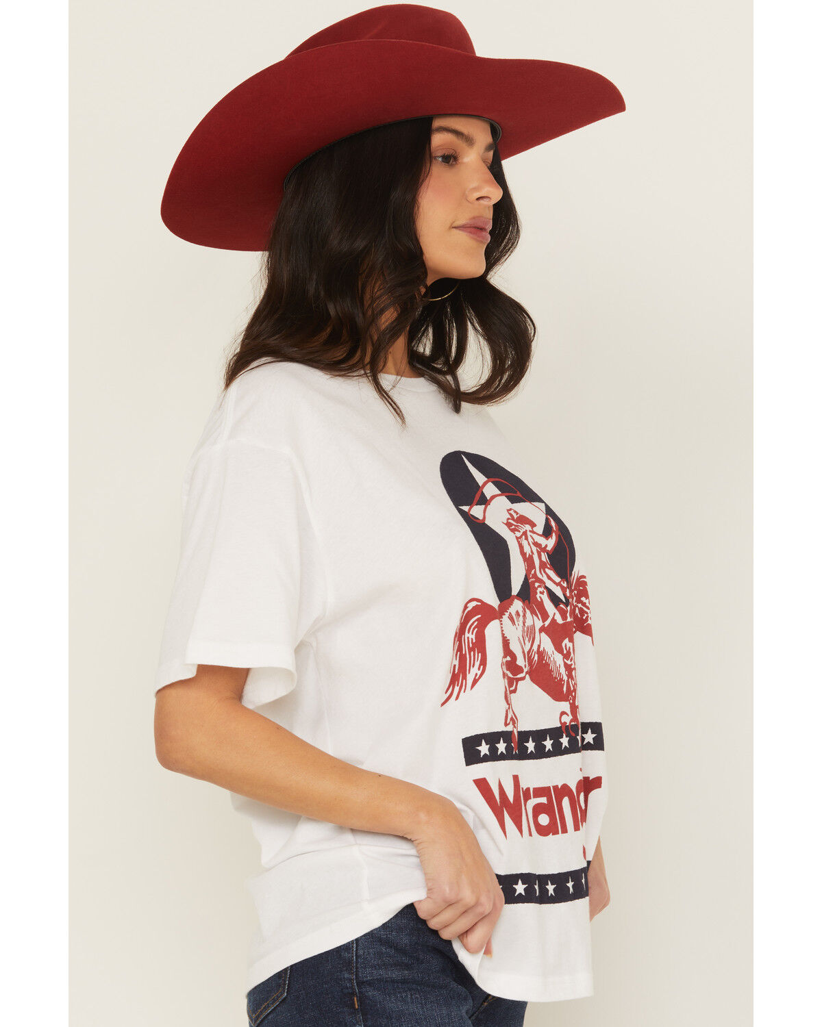 Image #2 - Wrangler Women's Rider Logo Short Sleeve Graphic Tee, White, hi-res