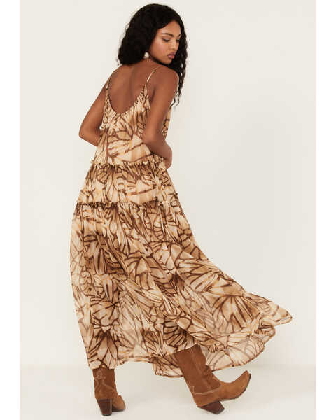 Image #4 - Free People Women's Julianna Abstract Print Maxi Dress, Sand, hi-res