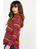 Rock & Roll Denim Women's Rust Serape Stripe Southwestern Embroidered Long Sleeve Western Shirt , Multi, hi-res