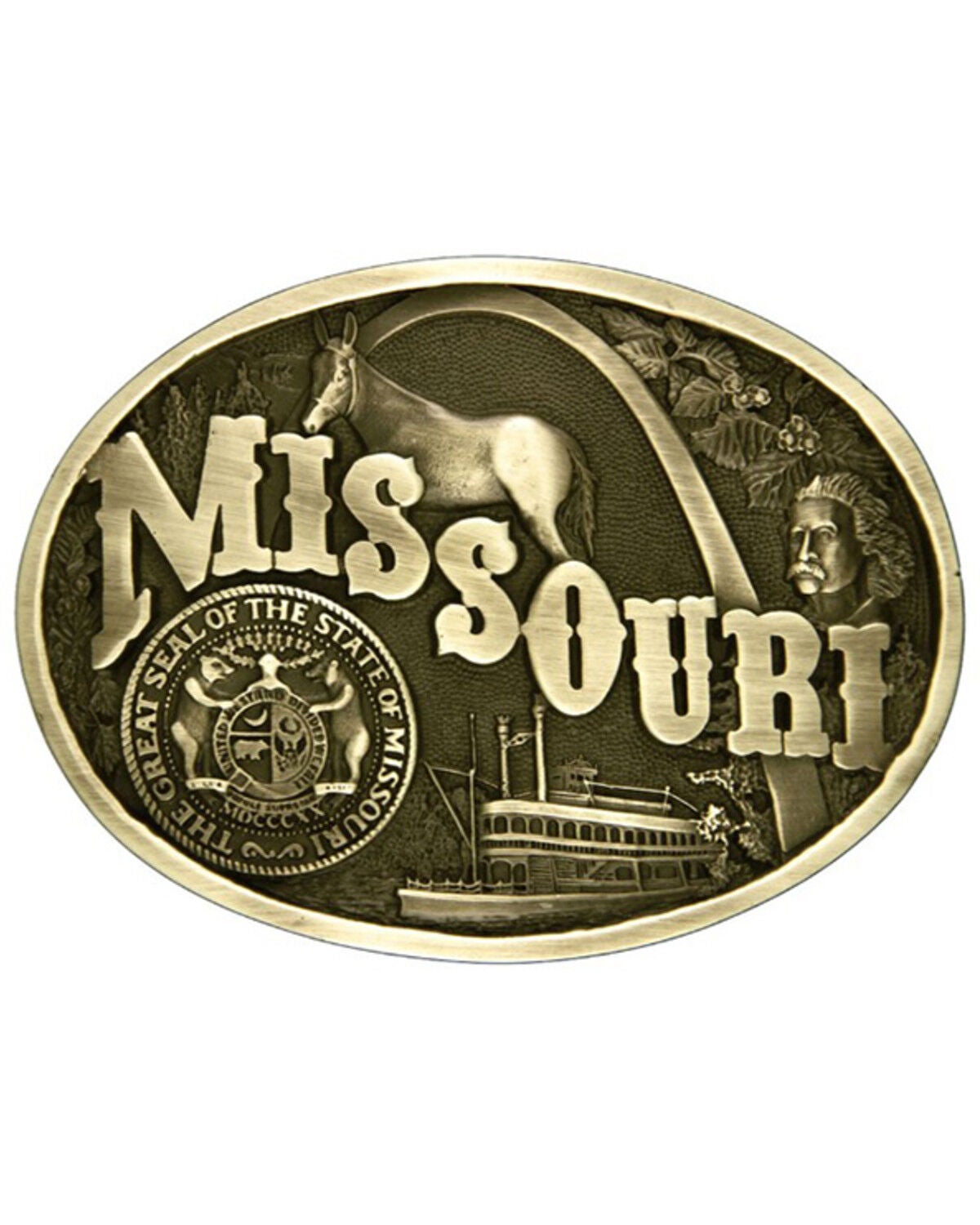 Montana Silversmiths Missouri State Heritage Attitude Buckle, No Color, hi-res